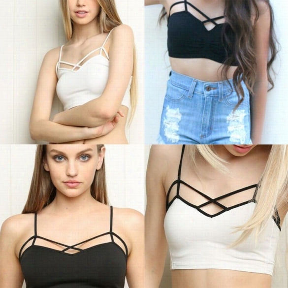 Fashion Ladies Women Sexy Strap Stretch Bodycn Hollow Out Slim Casual Sports Basic  Crop Tops