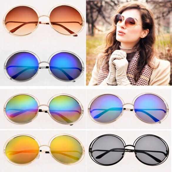 Fashion Women Sunglasses Eyewear Retro Casual Round Sun Glassse 7 Colors