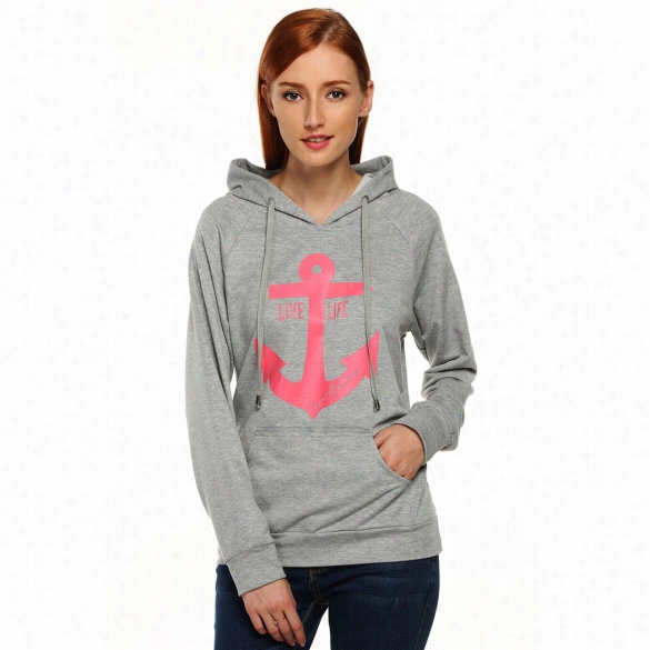 Finejo Spring&q Uot; Autumn Wome Ncasual Hooded Long Sleeve Pullover Hoodie Sweeatshirt Tops