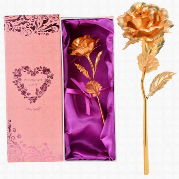 Hot Fash Ion 5cm 24kk Dipped Goldfoil Rose Prime Gift For Birthday Valentine's Day Mother's Day