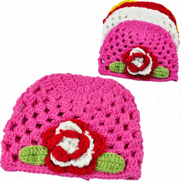 Lovely Baby  Girls' Handmade Crohet Cotton Cap Knit  Wool Toddler Beanie Costume Hat Kids