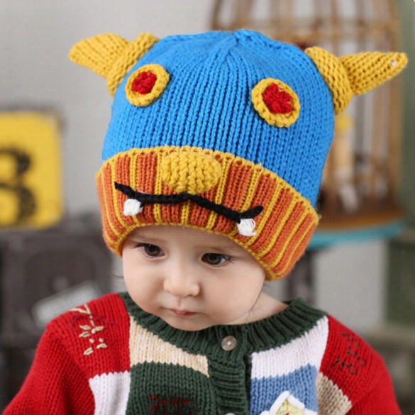 Lovely Warm Baby Toddler Girls Bots Knit Hats Cartoon Animal Beanie Cap Hat