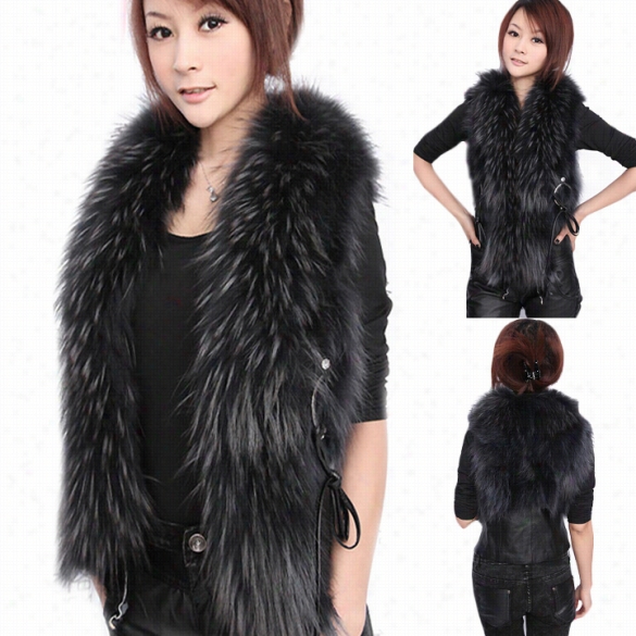 New Autumn Winter Fashion Women's Lseeveless Fur Collar Waistcoat Slim Short Vest