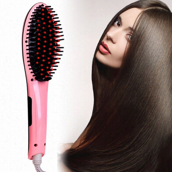 New Ffashion Straight Wide Plate Wet Dry Hair Straight  Electric Straightening Hair Comb Us Plug