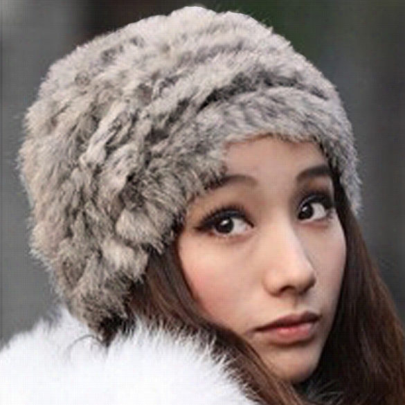 New Fashion Winter Warm Nappy Fur Hat Head Knitted Beanie Sk Ihat