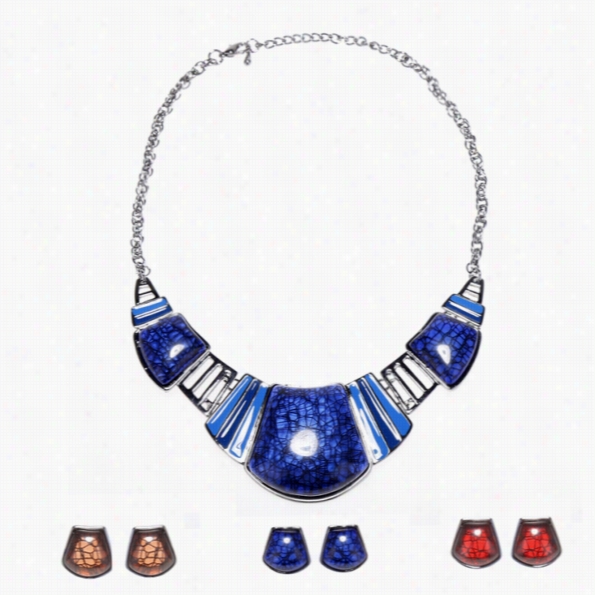 Ne Wfashion Women's Ethnic Style Retro Necklace Pendant And Earrings Se