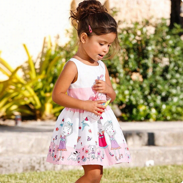 New Kids Girl's Wear Fashion Clothes Dress Ctue Mini Rpin T Cartoon Dress
