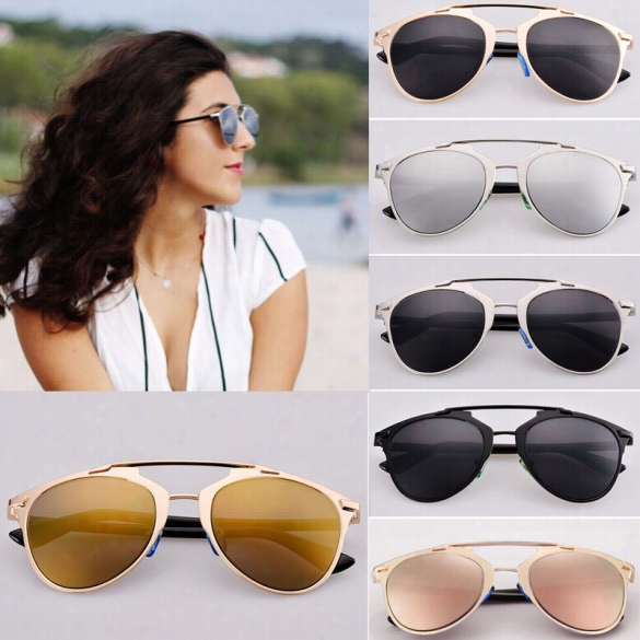 Retro Lady Womenns' Full Frame Dual Horizontal Beam Outwear Sunglasses