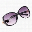 Fashion Unisex Oversize Lens Sunglasses Glasses Eyewear Plastic Frame Gold Trim Temple