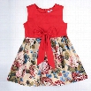 Spring Summer New Kids Girl's Fashion O-neck Sleeveless Bow-knot Floral Tank Dress