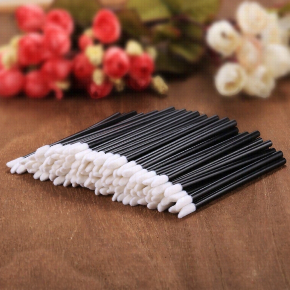 100 Pcs Soft Fleece Disposable Frame Up Lip Brush Lip Gloss Bbrusj Wands Applicator