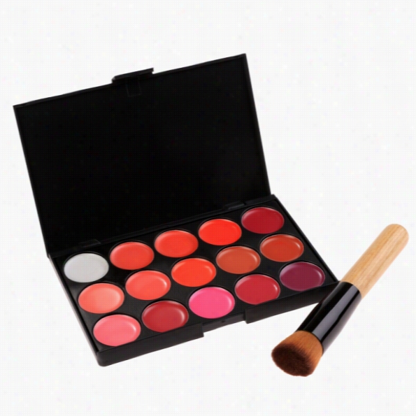 15 Colors Makeup Cosemtic Tool Lipstick Set Matte Palette Lip Gloss With Bfush