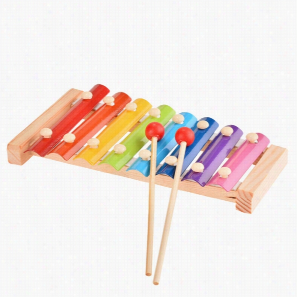 Arshiner New Wood Sti Ck 8 Tone Eat Xyl Ophone Musical Instrument Educational Tools Chime For Ikds Children