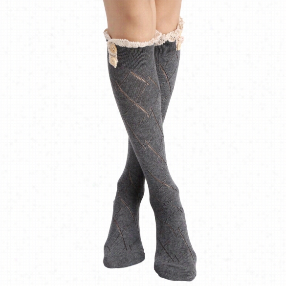 Avidlove Women's Sexy Bow Boot Socks Lace Crochet Boot Long Socks Leg Warmer