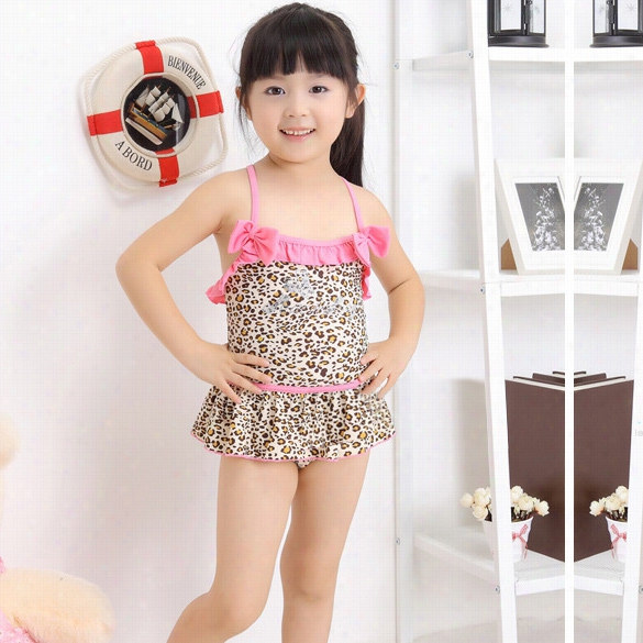 Baby Girls Toddler Swimwear Leopard Bikini Kiids Bathig Suit One-piece Swimsuit