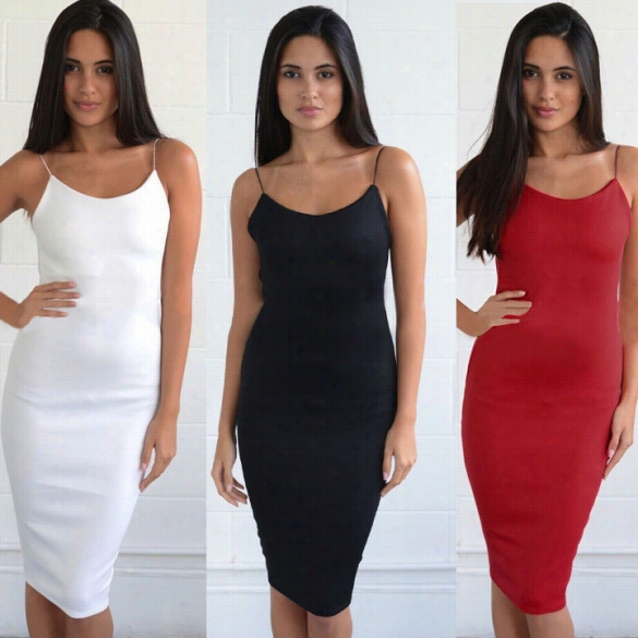 Fashion Lady's Strap Off-shoulder Backlesa Bodycon Pencil Party Dress