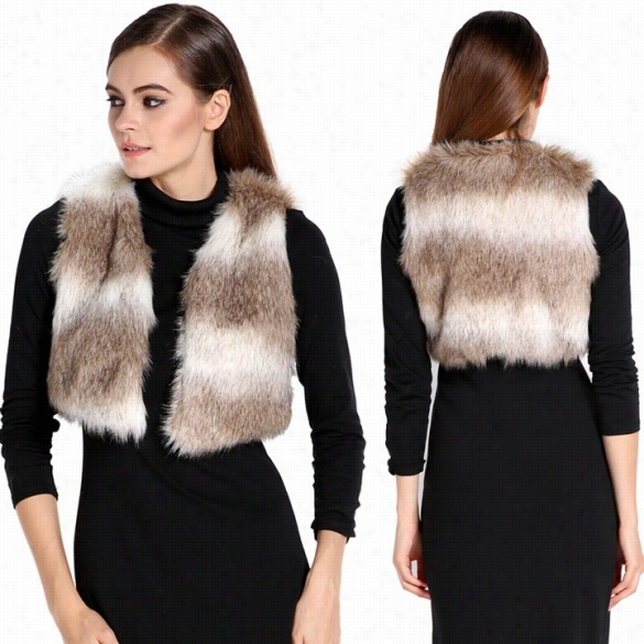 Fashion Women's Faux Fur Wiastcoat Coat Sleeveless Shkrt Vest Jac Ket Oitwear