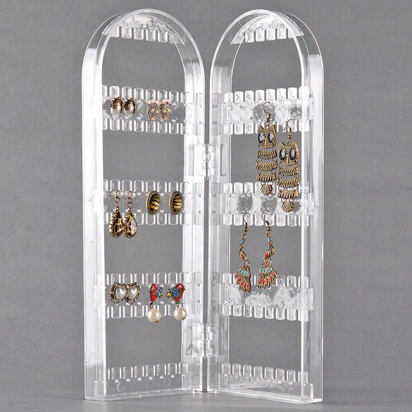 New 120 Holes Clear  Plastic Earring Jewelry Show Display Stand Holder Rack