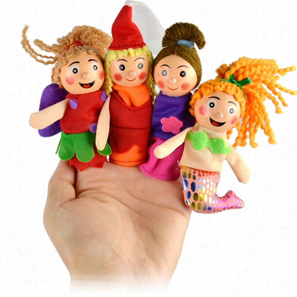 New 4pcs Pretty Little Mermaid To Y Finger Puppets Baby Gofts Educational Toys Storytelling Props