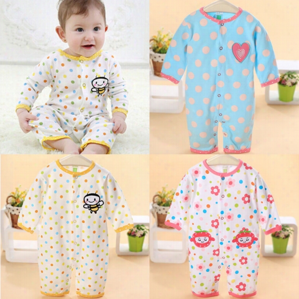 New Cute Infant Baby Long Sleeve Snap Fastener Newborn Romper Jumpsuit