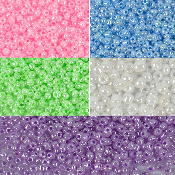 New Diy Jewelry Making Czech Milk Seed Beas 40g 5 Colorss 3 Size 2mm " 3mm " 4mm