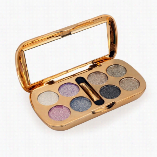 Nwe Fashion Women 8 Shimmer Colors Cosmetic Makeup Eye Shadow Palette With Brush