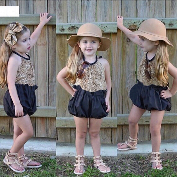 New Kids Girl's Casual Sleeceless Straps Top And Solir Shorts 2 Piiece Set