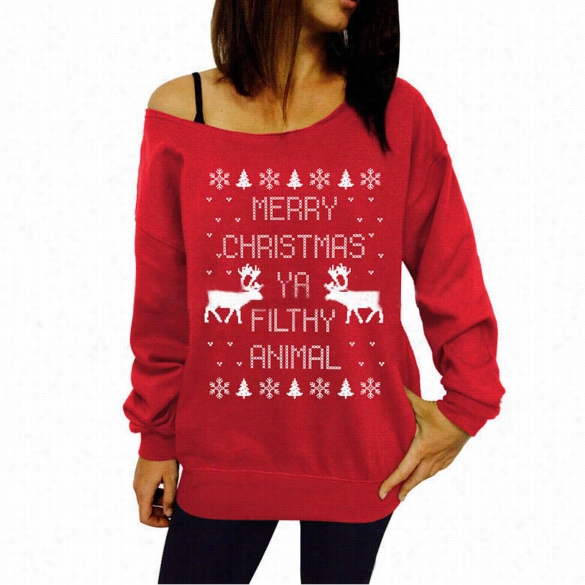 New Ladies Womens Christmas Xmas Winter Hoodie Sweatshirt Jumper Sweater Pulloevr Tops T-shirt