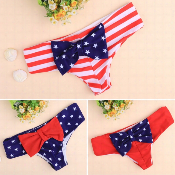 New Lady Women's Sexy Bikini Fundament  Bow Star Print Beach Swimwear Swimsuit