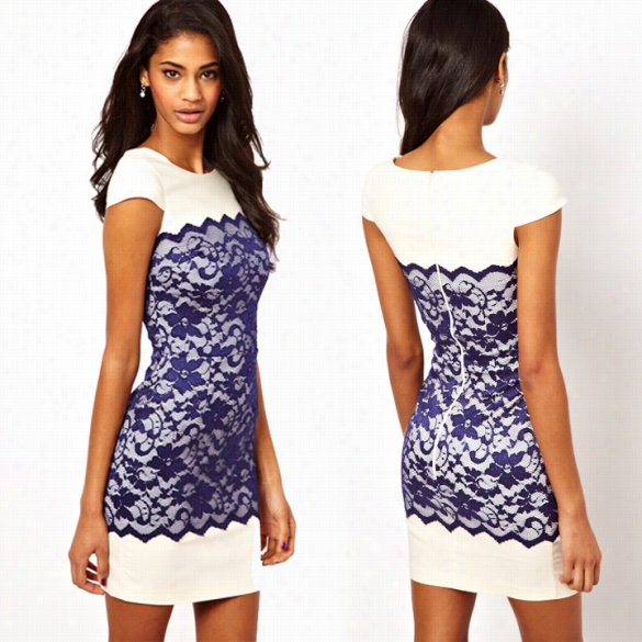 New W Omen Starting A~ Fashion Vintage Crochet Lace Dress Party Pencil Bodycon