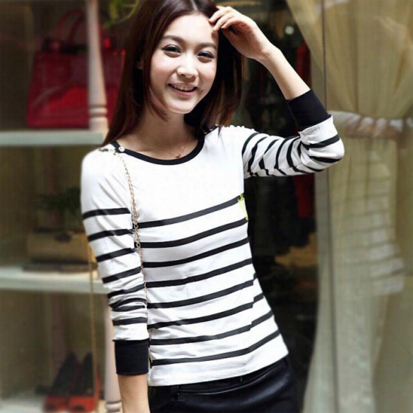 New Women's Ladies Casual O-neck Long Sleevest Ripe T-shirt Blouse Tops