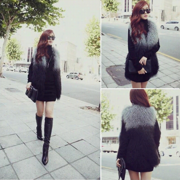 New Women' Oversized Faux Fur Long Vest Sleeveless Outerwear Coat Jacket Waistcoat