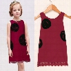 New Cute Kids Girl's Fashion O-Neck Sleeveless Lace Hem Mini Dress