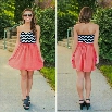 Sexy Women Chiffon Splice Strapless High Waist Dress Sleeveless Party Mini Dress