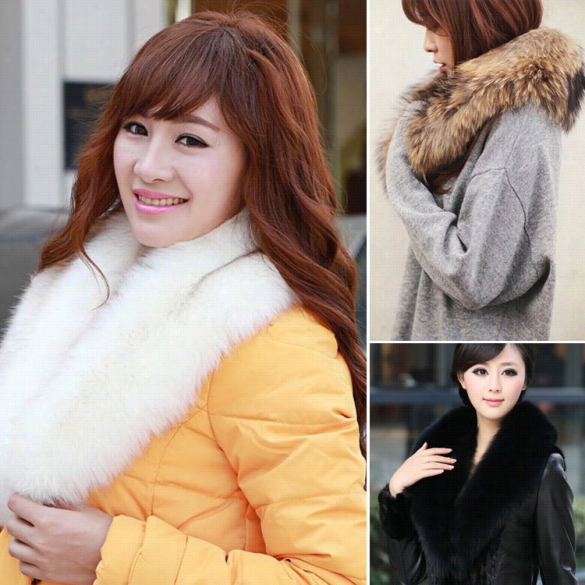 Winter Scrf Women Faux Fur Elegant Pullvoer Wool Blend Scarf Winter Ollars