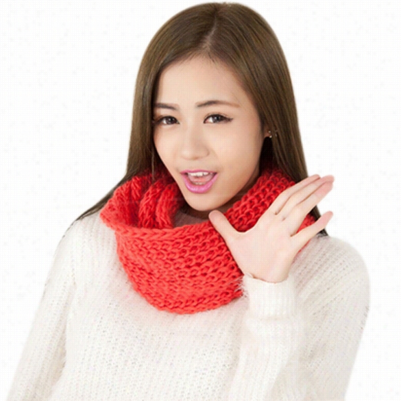 5 Colors Stylish New Unisex Soft Warm Knit Couples Neck Scarves Wool Yarn Scarf