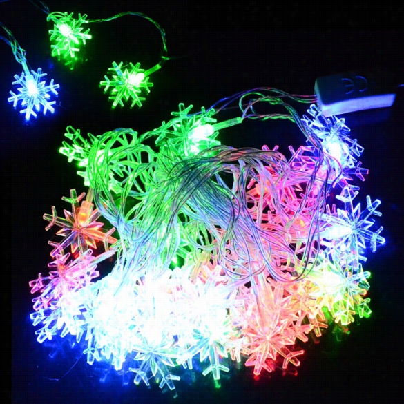 5m 28 Led Snowflale String Fairy Light Festival Pa Rty Wedding Decoration