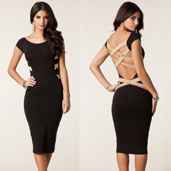 Best Sale New Sexy Women Bodycon Fillet Pencil Dress Backless Evening Party Dresd