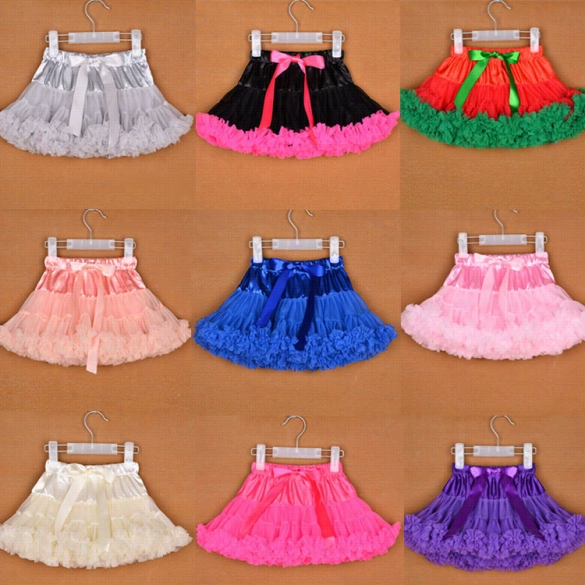 Fshion Kids Children Baby Girl Adjustable Elastic Waist Patchwork Bow Lovely Cute Tut Skirt Ph Oto Prop