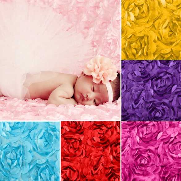 Fashion Newborn  Baby 3d Phootography Photo Propsr Ose Flower Backdrop Blanket Rug