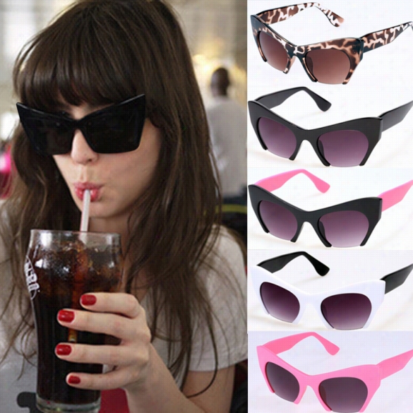 Hot Fashion Women Cute Plastic Frame Oval Lens Reflective Outdoor Beach Casual Sunglasses