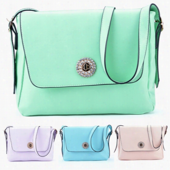 Korea Women's  Sweet Style Candy Color Diampnd Single Shoulder Bag Message Bag