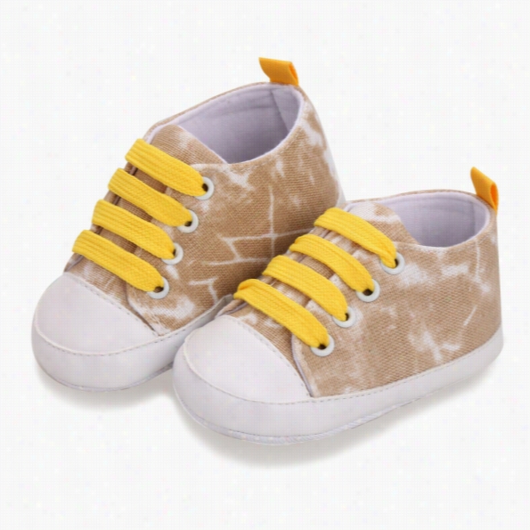 Korean Style Cute Infant  Toddler Baby Soft Sole Antiskip Canvas Sneaker Crib Shoes Fiirst Walkers