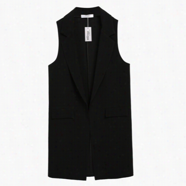 Meaneor Stylish Ladies Women Sleeveless Lapel Waisstcoat Lon Gcardigan Jackket Top Front Endure 