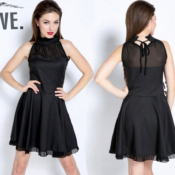 New  Arrival Womens Following Fashion Flounced Sleeveless Sexy Dinner Dress