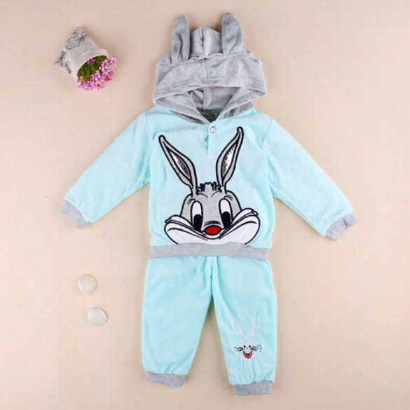 New Children Kids Girl's Wear 2pcs Outfit Sets Long Sleeve  Animal Print Hoodie And Elastic Waist Pants