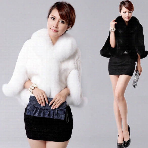 New Fashion Faux Fur Coat Outerwear Cap Short Autumn Winter Coat