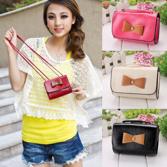 New Fashion Korean Women's Bow Mini Tote Clutch Handbag Shoulder Bag Crosssbag