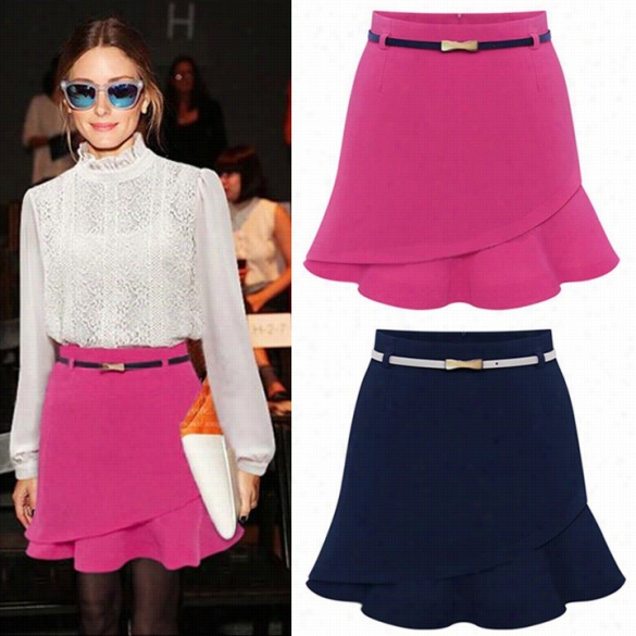 New Fashion Summer Women's Work Wera Riffles Cropped Pn Cil Skirt Short Boycon Skirts