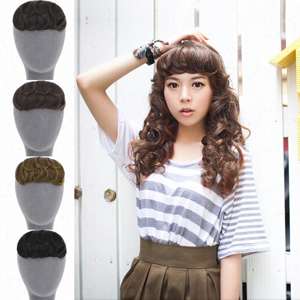 New Korean Women's Cl Ip In Bang Fringe Hairpiece Hair Extension Bod Ywavy 4colors